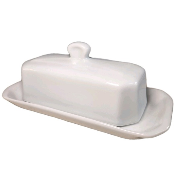 Pillivuyt US Other - PILLIVUYT Covered Butter Dish 1/4 Lb Culinaire White Porcelain France Classic